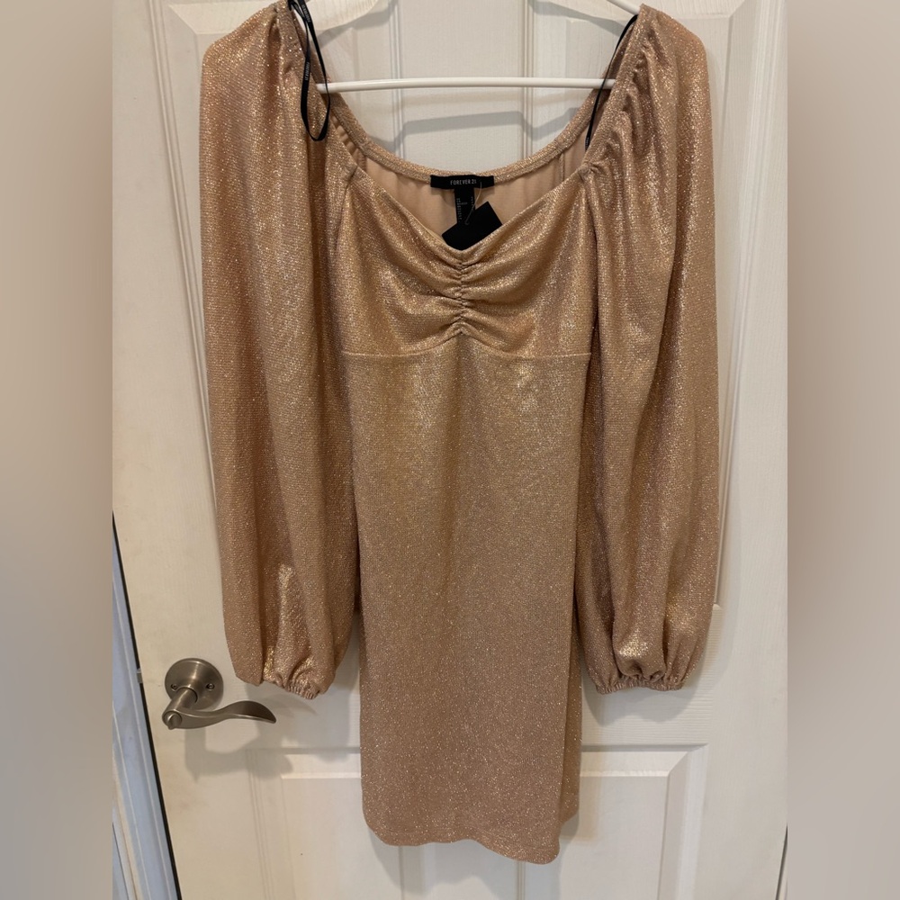 Forever 21 Sparkly Champagne Dress‎